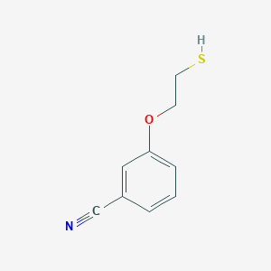 molecular formula C9H9NOS B13165087 3-(2-Sulfanylethoxy)benzonitrile 