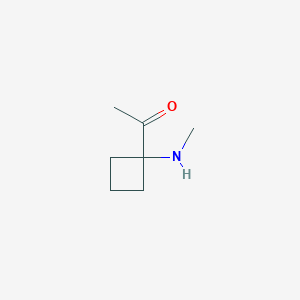 molecular formula C7H13NO B13165098 1-[1-(Methylamino)cyclobutyl]ethan-1-one 