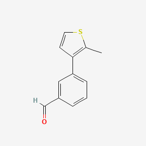 molecular formula C12H10OS B13165103 3-(2-Methylthiophen-3-yl)benzaldehyde 