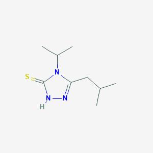 molecular formula C9H17N3S B13165104 5-(2-methylpropyl)-4-(propan-2-yl)-4H-1,2,4-triazole-3-thiol 