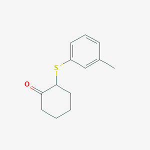 molecular formula C13H16OS B13165117 2-[(3-Methylphenyl)sulfanyl]cyclohexan-1-one 