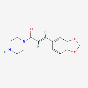 molecular formula C14H16N2O3 B13165125 1-[(2E)-3-(1,3-benzodioxol-5-yl)prop-2-enoyl]piperazine 