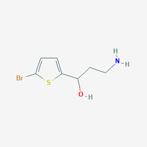 molecular formula C7H10BrNOS B13165154 3-Amino-1-(5-bromothiophen-2-yl)propan-1-ol 