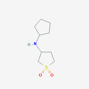 molecular formula C9H17NO2S B13165174 3-(Cyclopentylamino)-1lambda6-thiolane-1,1-dione 