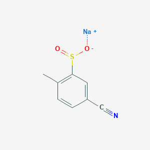 molecular formula C8H6NNaO2S B13165188 Sodium 5-cyano-2-methylbenzene-1-sulfinate 