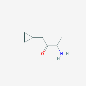 molecular formula C7H13NO B13165197 3-Amino-1-cyclopropylbutan-2-one 