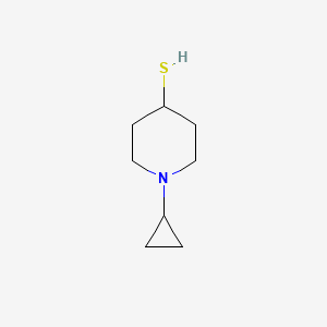 molecular formula C8H15NS B13165235 1-Cyclopropyl-piperidine-4-thiol 