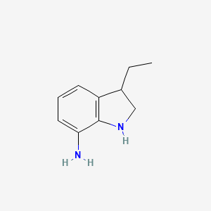 molecular formula C10H14N2 B13165293 3-Ethyl-2,3-dihydro-1H-indol-7-amine 