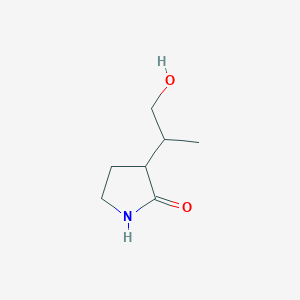 molecular formula C7H13NO2 B13165323 3-(1-Hydroxypropan-2-yl)pyrrolidin-2-one 