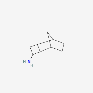 molecular formula C9H15N B13165336 Tricyclo[4.2.1.0,2,5]nonan-3-amine 