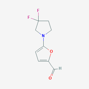 molecular formula C9H9F2NO2 B13165351 5-(3,3-Difluoropyrrolidin-1-yl)furan-2-carbaldehyde 