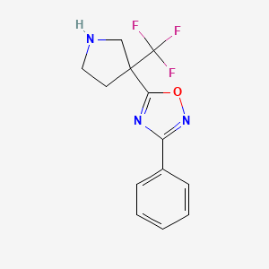 3-Phenyl-5-[3-(trifluoromethyl)pyrrolidin-3-yl]-1,2,4-oxadiazole