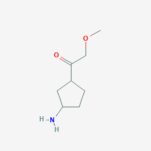 molecular formula C8H15NO2 B13165420 1-(3-Aminocyclopentyl)-2-methoxyethan-1-one 