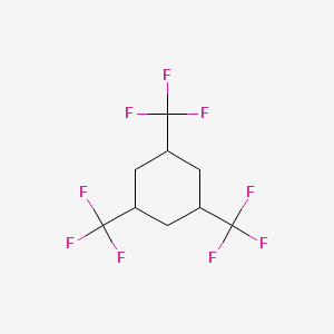 molecular formula C9H9F9 B13165441 1,3,5-Tris(trifluoromethyl)cyclohexane 