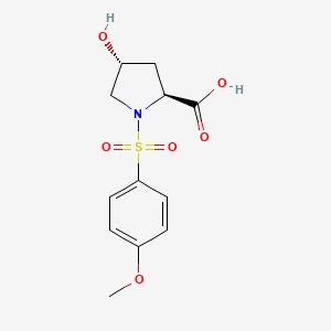 molecular formula C12H15NO6S B13165506 (2S,4R)-4-Hydroxy-1-(4-methoxybenzenesulfonyl)pyrrolidine-2-carboxylic acid 