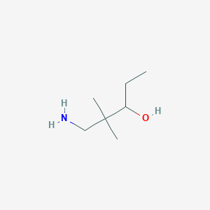 molecular formula C7H17NO B13165567 1-Amino-2,2-dimethylpentan-3-ol 