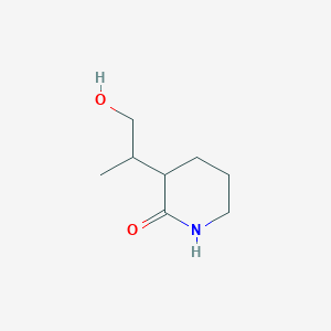 molecular formula C8H15NO2 B13165625 3-(1-Hydroxypropan-2-yl)piperidin-2-one 