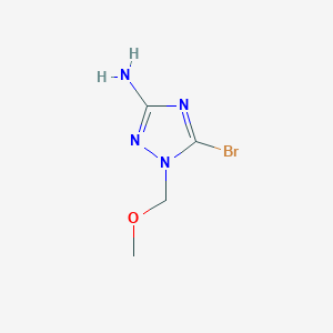 molecular formula C4H7BrN4O B13165628 5-bromo-1-(methoxymethyl)-1H-1,2,4-triazol-3-amine 