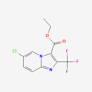 molecular formula C11H8ClF3N2O2 B1316564 6-氯-2-(三氟甲基)咪唑并[1,2-a]吡啶-3-甲酸乙酯 CAS No. 420130-58-1