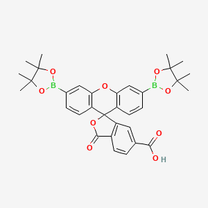 molecular formula C33H34B2O9 B13165676 3-Oxo-3',6'-bis(4,4,5,5-tetramethyl-1,3,2-dioxaborolan-2-yl)-3H-spiro[isobenzofuran-1,9'-xanthene]-6-carboxylic acid 