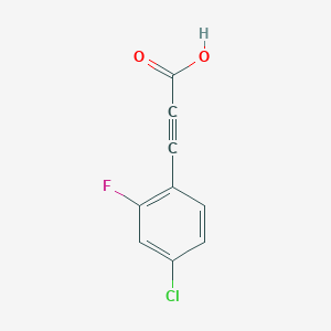 molecular formula C9H4ClFO2 B13165693 (4-Chloro-2-fluoro-phenyl)-propynoic acid 