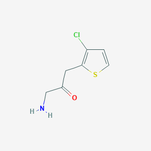 molecular formula C7H8ClNOS B13165698 1-Amino-3-(3-chlorothiophen-2-yl)propan-2-one 