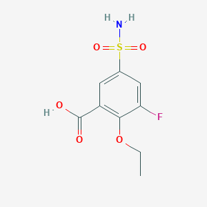 molecular formula C9H10FNO5S B13165738 2-Ethoxy-3-fluoro-5-sulfamoylbenzoic acid CAS No. 1375472-39-1