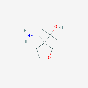 molecular formula C8H17NO2 B13165744 2-[3-(Aminomethyl)oxolan-3-YL]propan-2-OL 