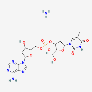 molecular formula C20H29N8O10P B1316575 [5-(6-氨基嘌呤-9-基)-3-羟基氧杂环-2-基]甲基[2-(羟甲基)-5-(5-甲基-2,4-二氧嘧啶-1-基)氧杂环-3-基]氢磷酸盐；氮烷 CAS No. 61845-39-4