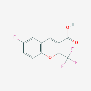 molecular formula C11H6F4O3 B13165753 6-Fluoro-2-(trifluoromethyl)-2H-chromene-3-carboxylic acid 