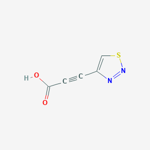 molecular formula C5H2N2O2S B13165771 3-(1,2,3-Thiadiazol-4-yl)prop-2-ynoic acid 