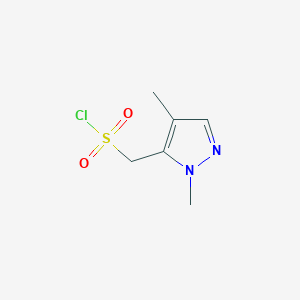 molecular formula C6H9ClN2O2S B13165791 (1,4-Dimethyl-1H-pyrazol-5-yl)methanesulfonyl chloride 