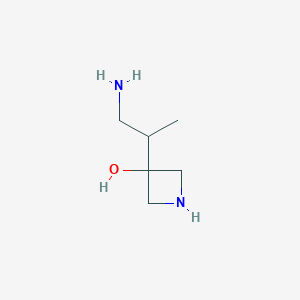 molecular formula C6H14N2O B13165815 3-(1-Aminopropan-2-YL)azetidin-3-OL 