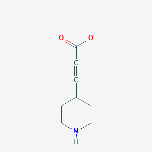 molecular formula C9H13NO2 B13165841 Methyl3-(piperidin-4-YL)propiolate 