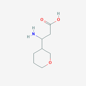 molecular formula C8H15NO3 B13165846 3-Amino-3-(oxan-3-yl)propanoic acid 