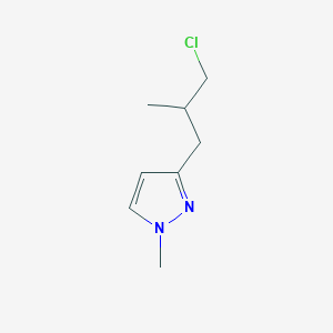 molecular formula C8H13ClN2 B13165883 3-(3-chloro-2-methylpropyl)-1-methyl-1H-pyrazole 