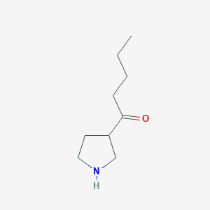 molecular formula C9H17NO B13165892 1-(Pyrrolidin-3-yl)pentan-1-one 