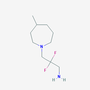 molecular formula C10H20F2N2 B13165908 2,2-Difluoro-3-(4-methylazepan-1-yl)propan-1-amine 