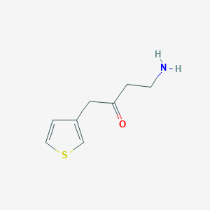 molecular formula C8H11NOS B13165910 4-Amino-1-(thiophen-3-yl)butan-2-one 