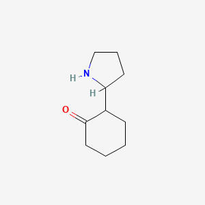 molecular formula C10H17NO B13165931 2-(Pyrrolidin-2-yl)cyclohexan-1-one 