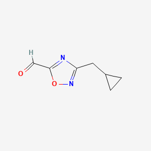 molecular formula C7H8N2O2 B13165941 3-(Cyclopropylmethyl)-1,2,4-oxadiazole-5-carbaldehyde 