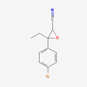 molecular formula C11H10BrNO B13165950 3-(4-Bromophenyl)-3-ethyloxirane-2-carbonitrile 