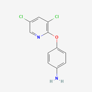 molecular formula C11H8Cl2N2O B13165955 4-[(3,5-Dichloropyridin-2-YL)oxy]aniline 