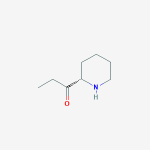 molecular formula C8H15NO B13165969 1-[(2S)-Piperidin-2-YL]propan-1-one 