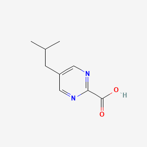 molecular formula C9H12N2O2 B13165979 5-(2-Methylpropyl)pyrimidine-2-carboxylic acid 