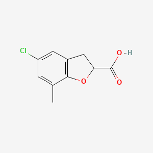 molecular formula C10H9ClO3 B13165980 5-Chloro-7-methyl-2,3-dihydro-1-benzofuran-2-carboxylic acid 