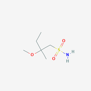 molecular formula C6H15NO3S B13165986 2-Methoxy-2-methylbutane-1-sulfonamide 