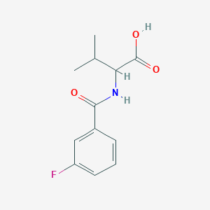 molecular formula C12H14FNO3 B13166023 2-[(3-Fluorobenzoyl)amino]-3-methylbutanoic acid 