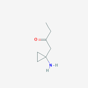 molecular formula C7H13NO B13166105 1-(1-Aminocyclopropyl)butan-2-one 