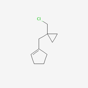 molecular formula C10H15Cl B13166127 1-{[1-(Chloromethyl)cyclopropyl]methyl}cyclopent-1-ene 